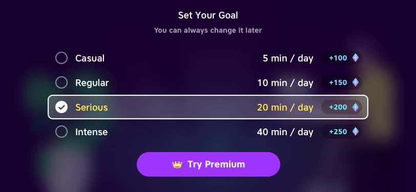 Set goal – pick VIP